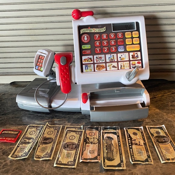 Theo Klein Electronic Toy Grocery Store Cash Register with Currency & Bank Card - Picture 1 of 7